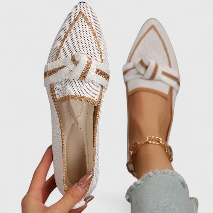 Sutton | Women's Pointed Slip-On Bow Flat Shoes