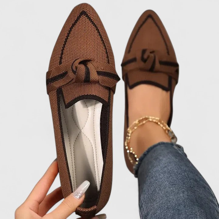 Sutton | Women's Pointed Slip-On Bow Flat Shoes