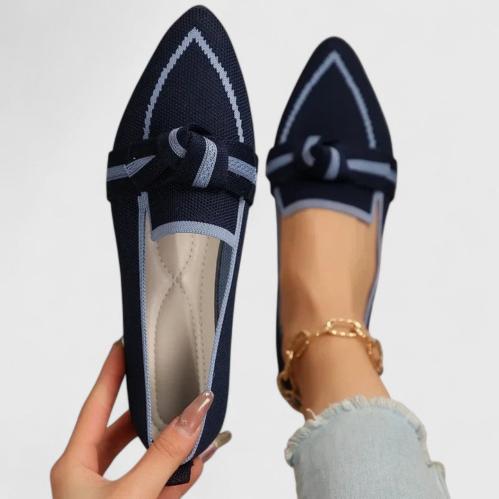 Sutton | Women's Pointed Slip-On Bow Flat Shoes