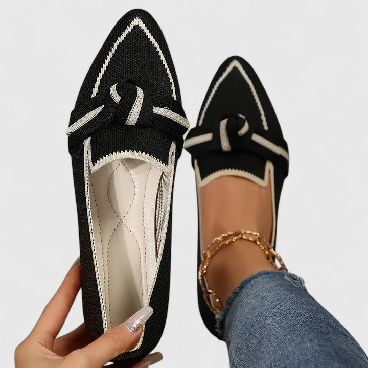 Sutton | Women's Pointed Slip-On Bow Flat Shoes
