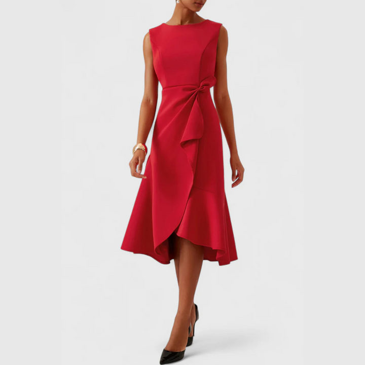 Sheila | Women Draped Asymmetric Midi Dress