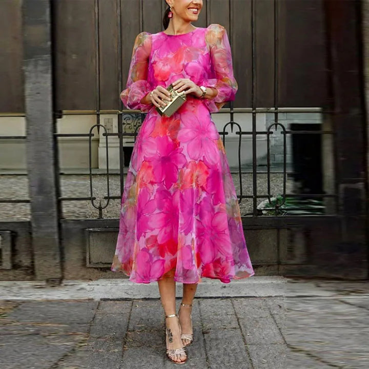 Marlowe | Women's Elegant Floral Print Midi Dress