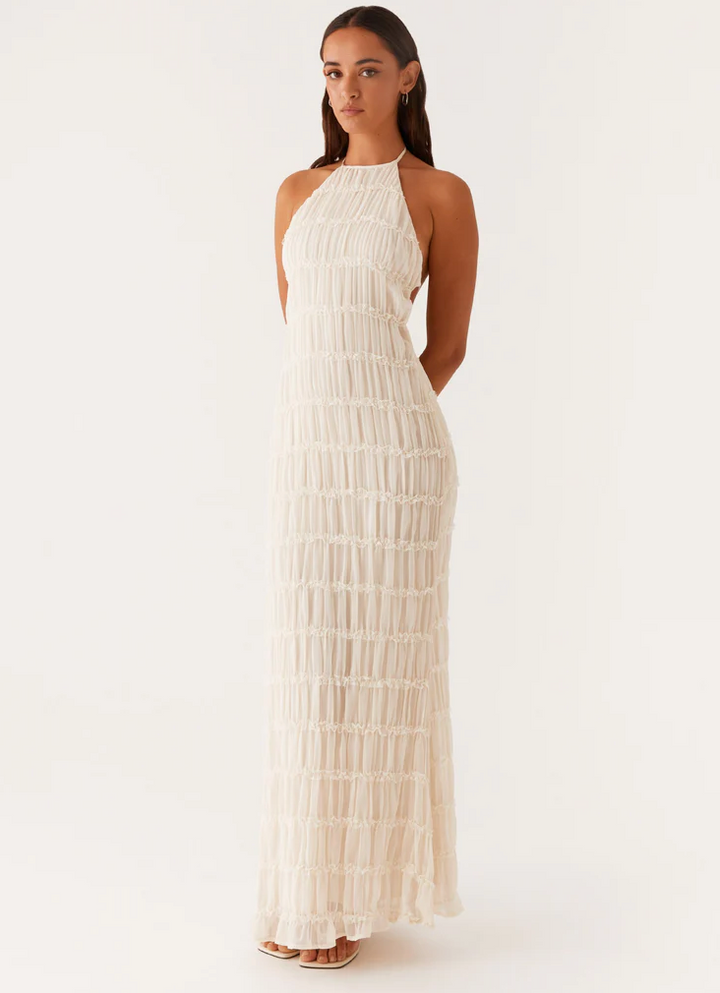 Selene | Women's Fitted Halter Maxi Dress