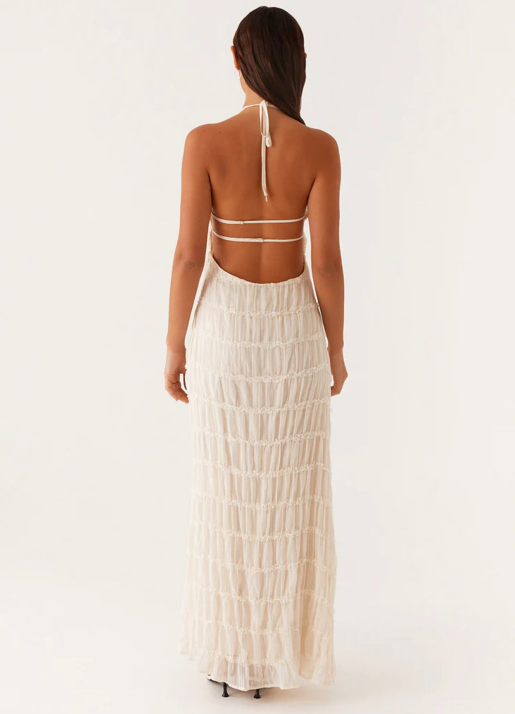 Selene | Women's Fitted Halter Maxi Dress