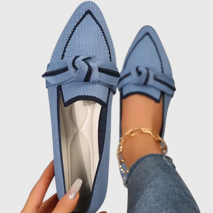 Sutton | Women's Pointed Slip-On Bow Flat Shoes