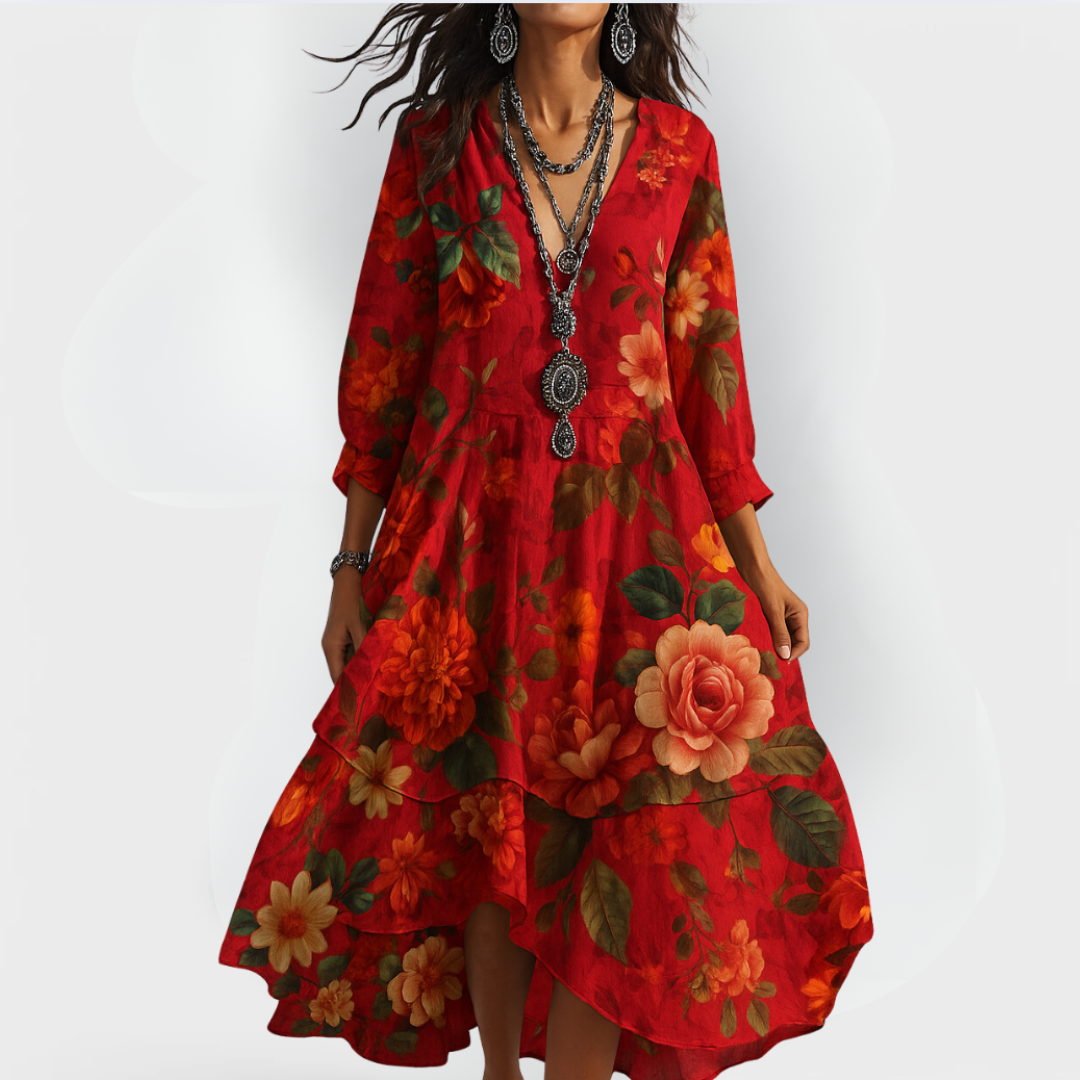 Isabella | Women Boho Floral Maxi Dress