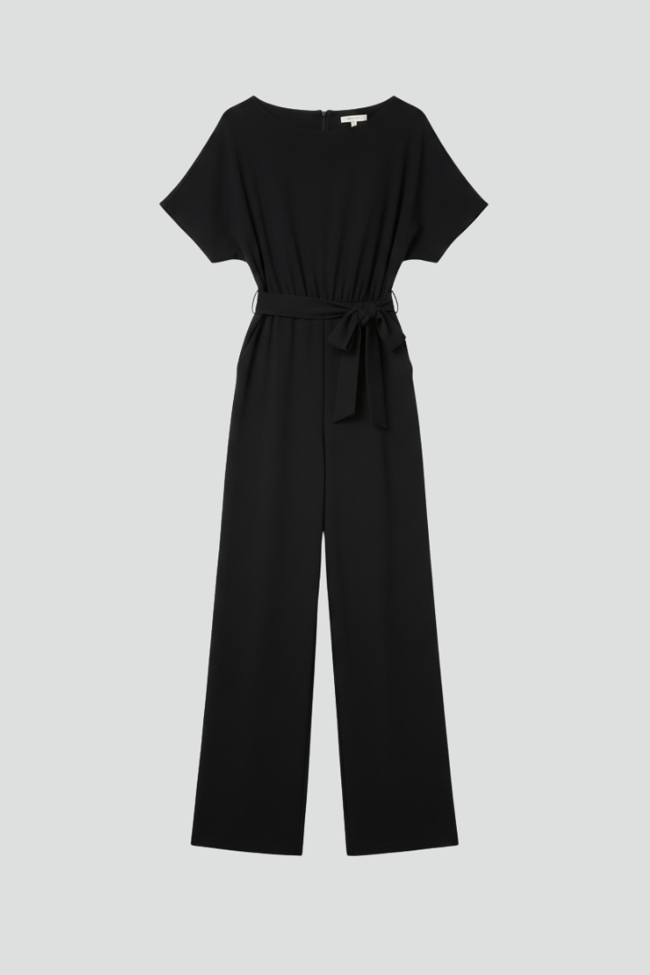 Danielle | Women's Tie Belt Wide Leg Jumpsuit Classic