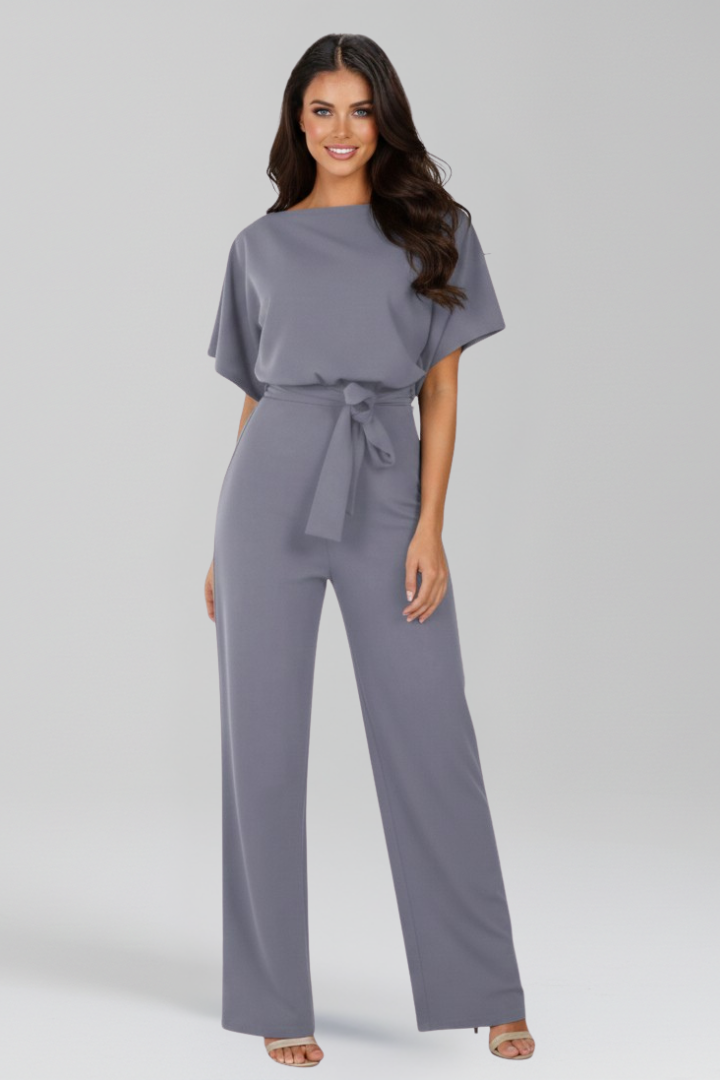 Danielle | Women's Tie Belt Wide Leg Jumpsuit Classic