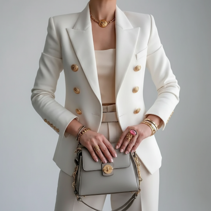 Isolde | Women's Double-Breasted Black Blazer