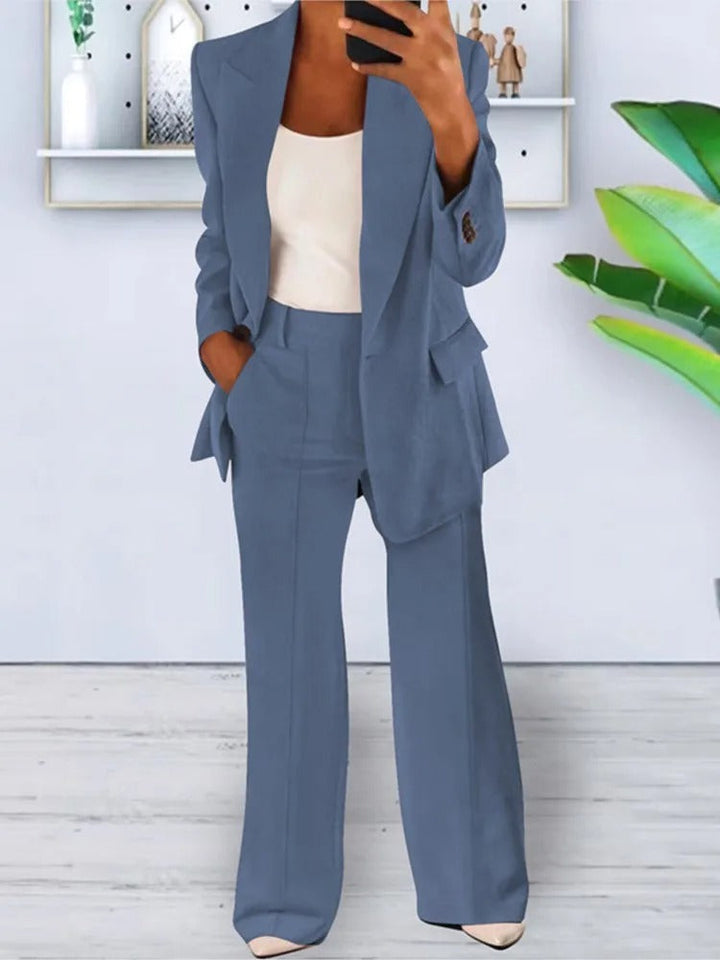 Aurelia | Women's Elegant Blazer & Wide-Leg Pants Set