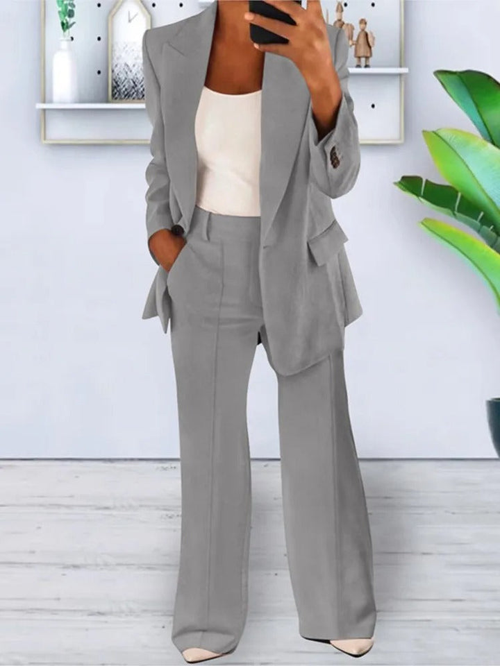 Aurelia | Women's Elegant Blazer & Wide-Leg Pants Set