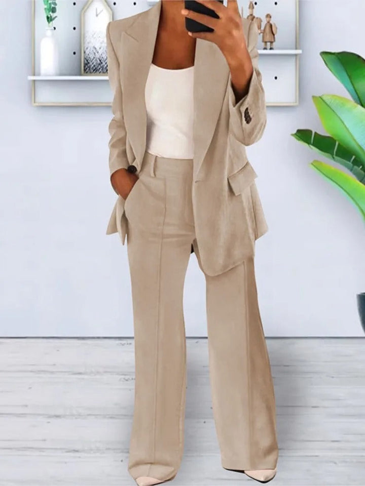 Aurelia | Women's Elegant Blazer & Wide-Leg Pants Set
