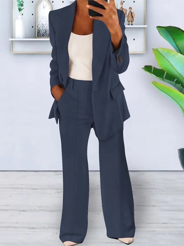 Aurelia | Women's Elegant Blazer & Wide-Leg Pants Set