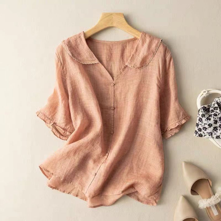 Abbey | Women Ruffle Sleeve V-Neck Blouse