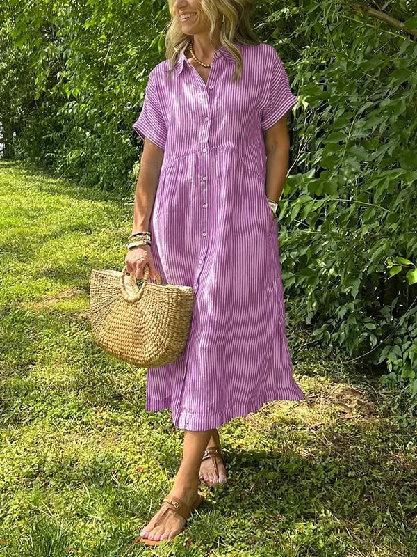 Corinne | Women Striped Button-Up Shirt