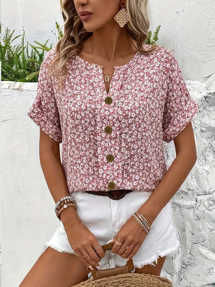Adelaide | Women Notch Neck Floral Summer Top
