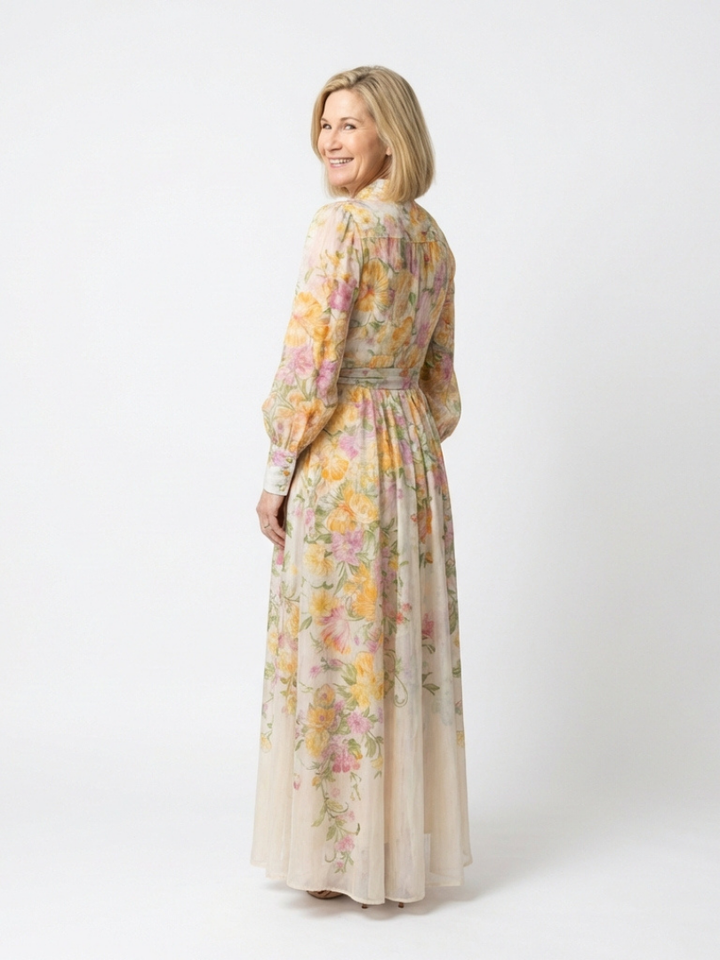 Alesia | Women Floral Button-Front Maxi Dress