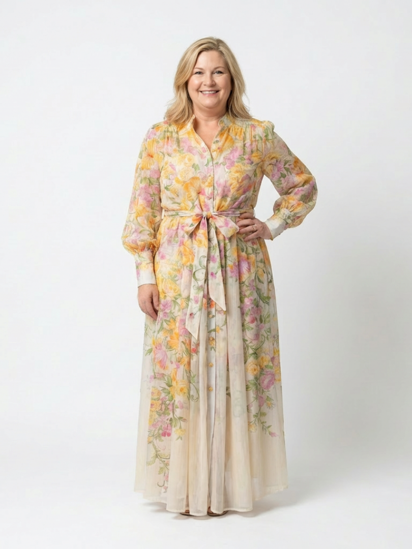 Alesia | Women Floral Button-Front Maxi Dress