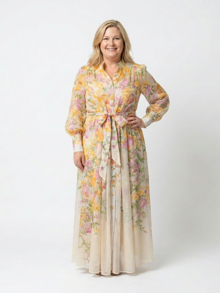 Alesia | Women Floral Button-Front Maxi Dress