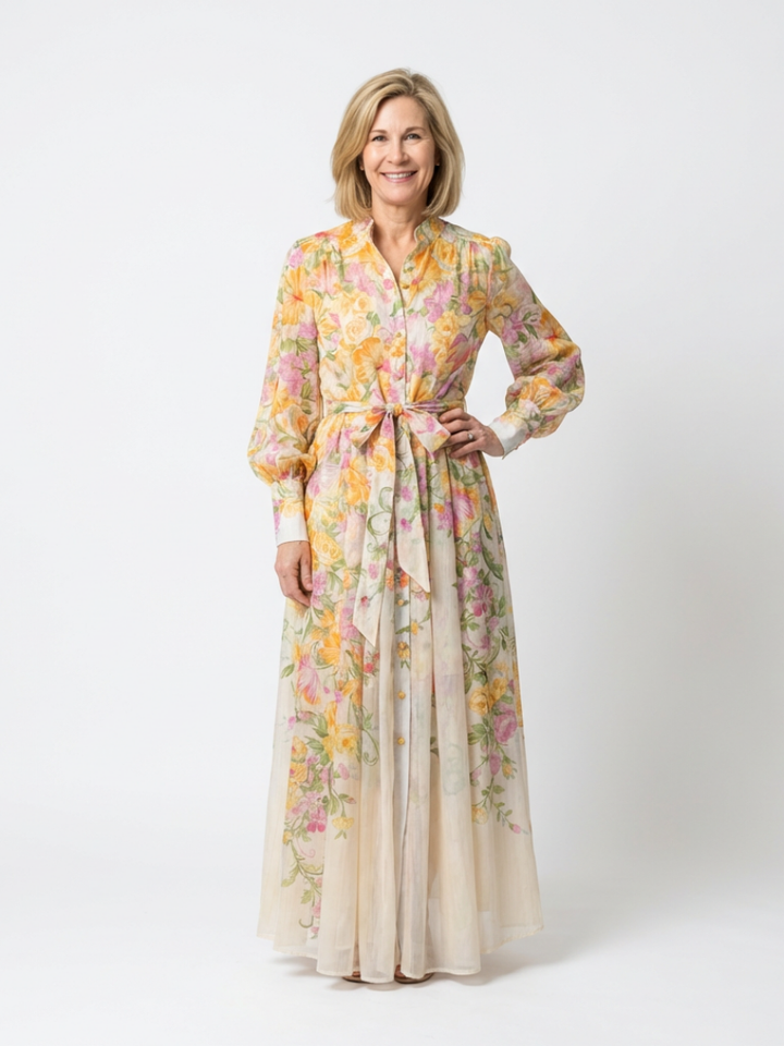 Alesia | Women Floral Button-Front Maxi Dress