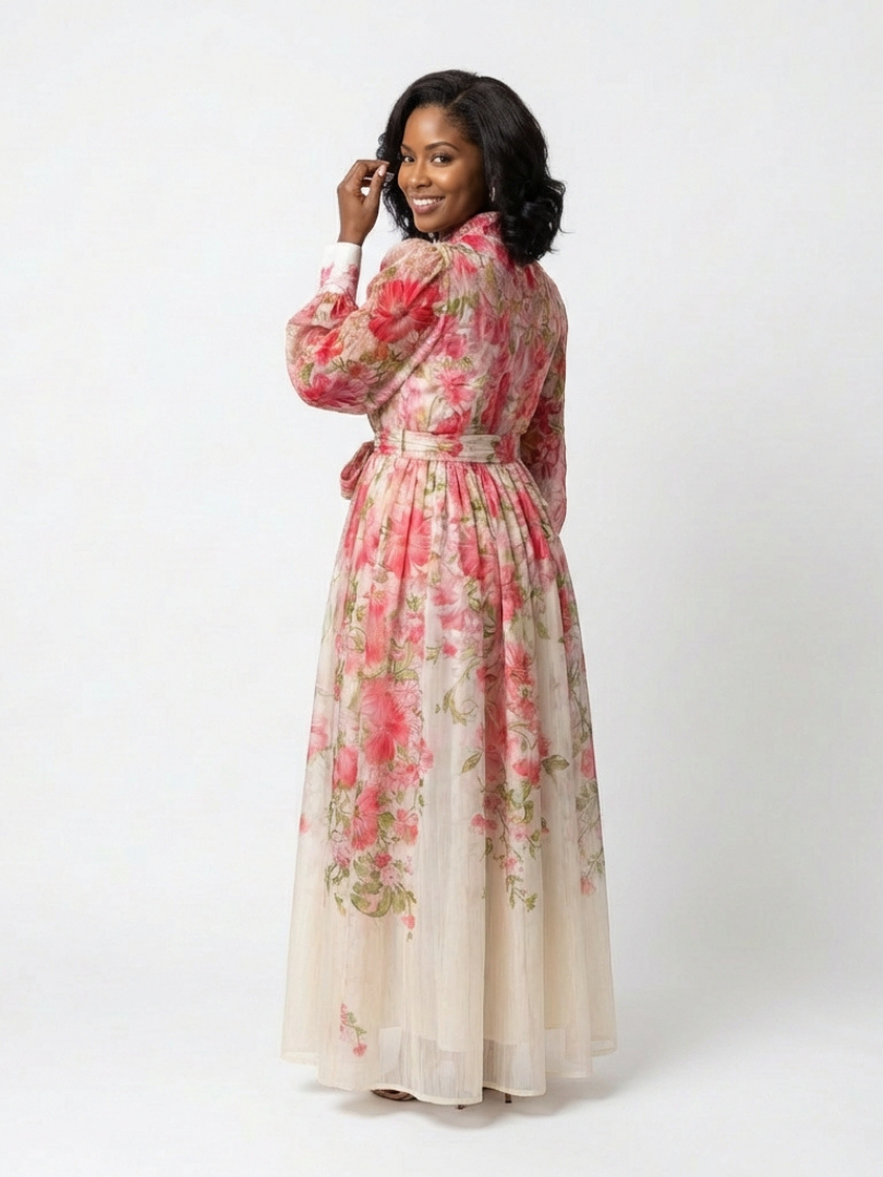 Alesia | Women Floral Button-Front Maxi Dress