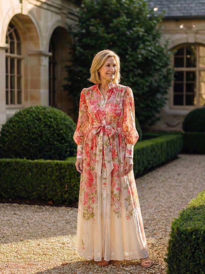 Alesia | Women Floral Button-Front Maxi Dress