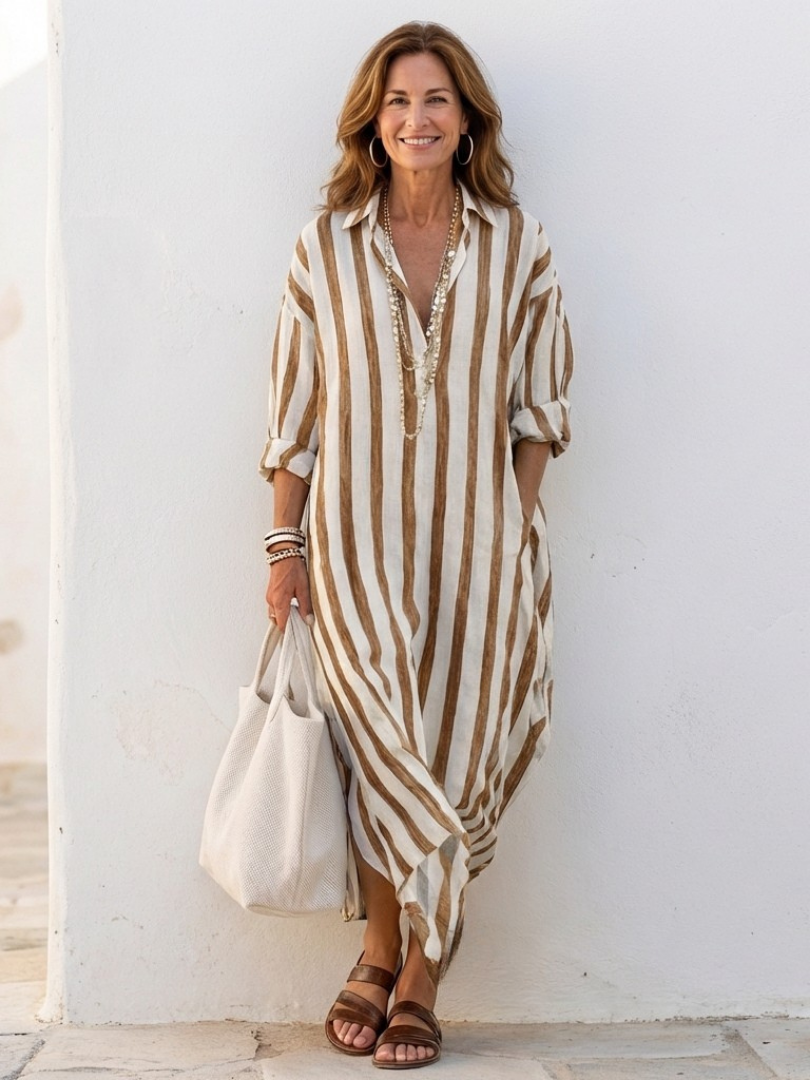 Alethea | Women Striped Midi Dress