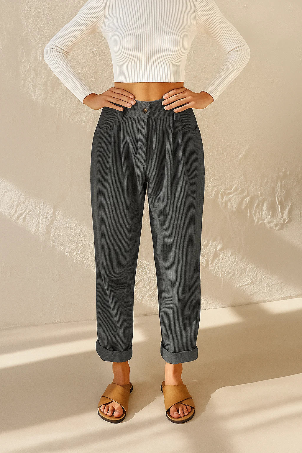 Sutton | Women's Casual Loose Corduroy Trousers