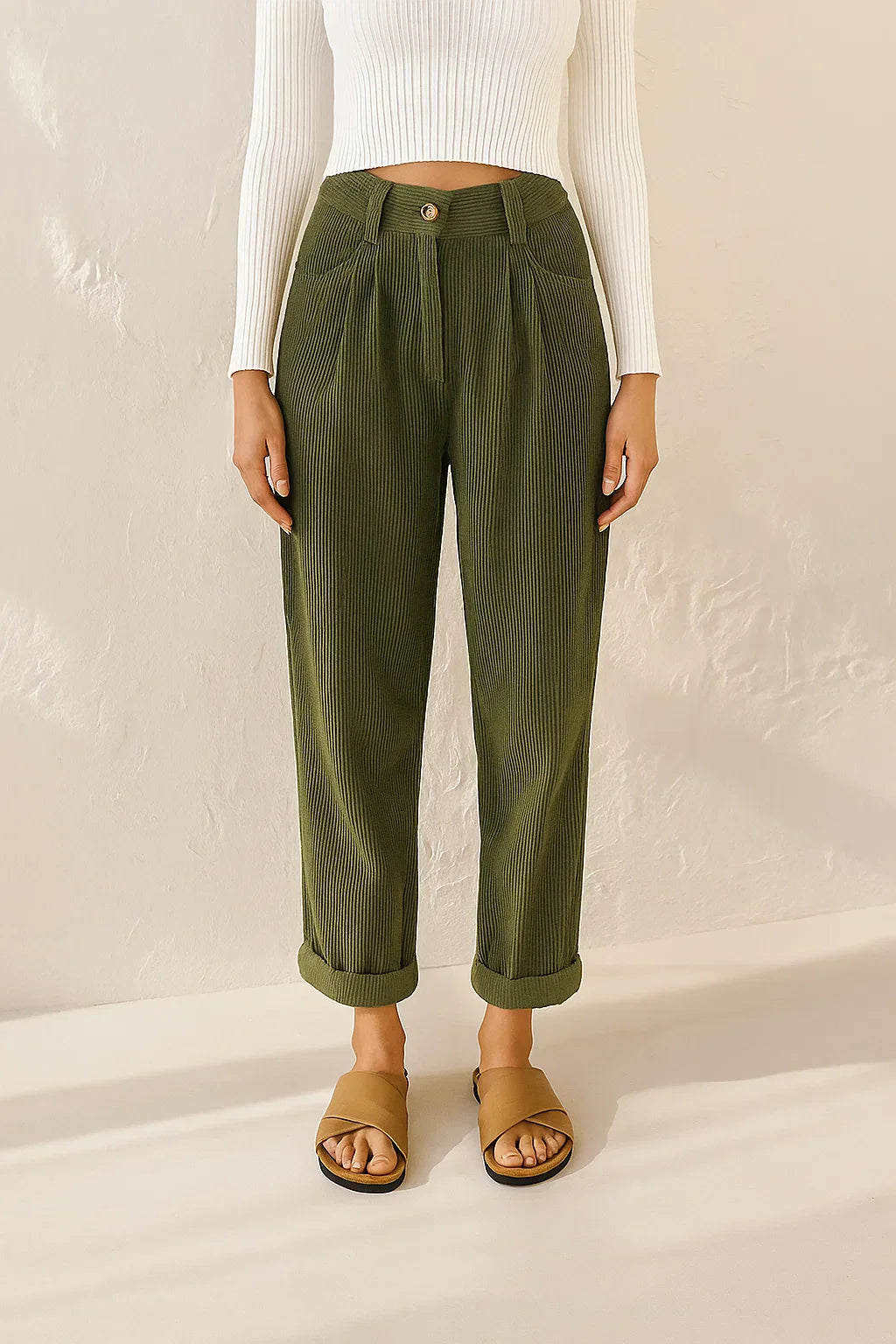 Sutton | Women's Casual Loose Corduroy Trousers