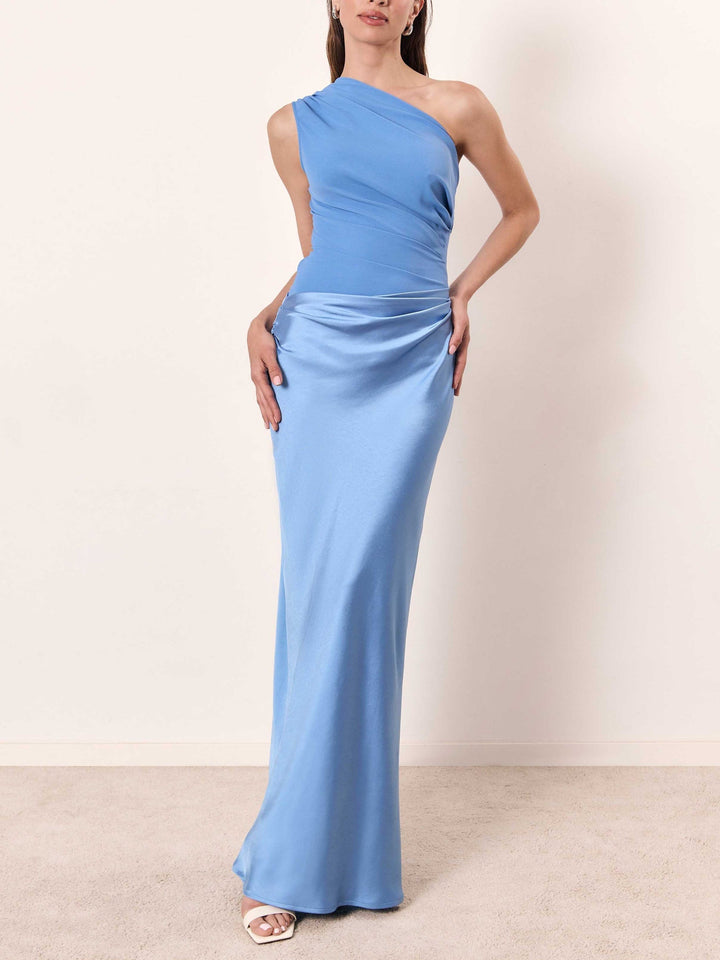 Anita | Women One-Shoulder Pleated Maxi Dress