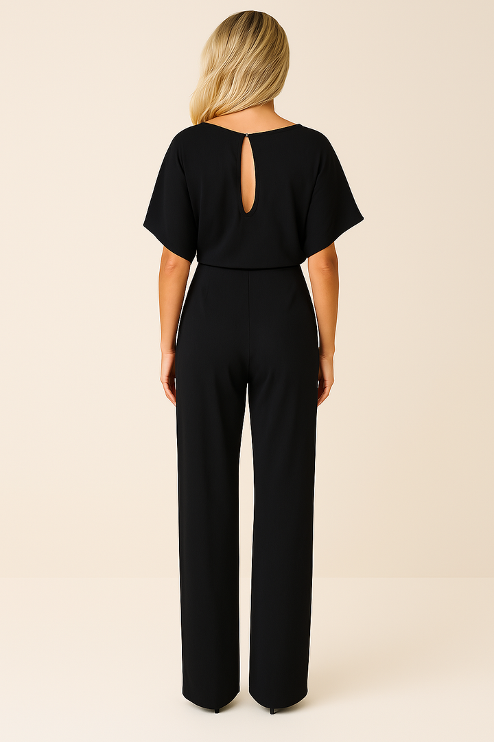 Denise | Women Boat Neck Waist Tie Jumpsuit