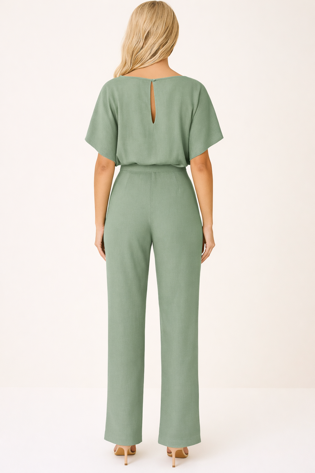 Denise | Women Boat Neck Waist Tie Jumpsuit