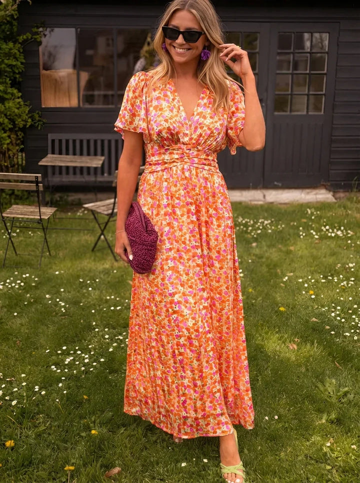 Emily | Women V-Neck Printed Maxi Dress
