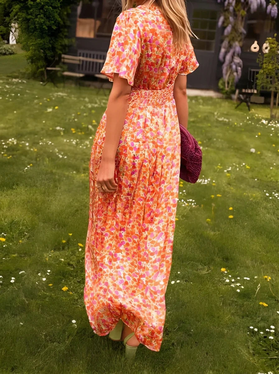 Emily | Women V-Neck Printed Maxi Dress