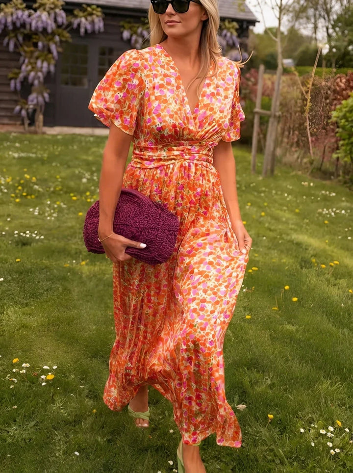 Emily | Women V-Neck Printed Maxi Dress