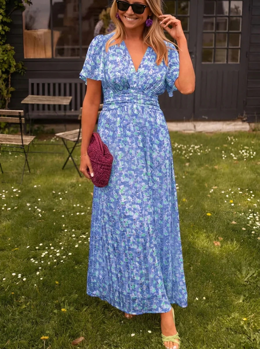 Emily | Women V-Neck Printed Maxi Dress