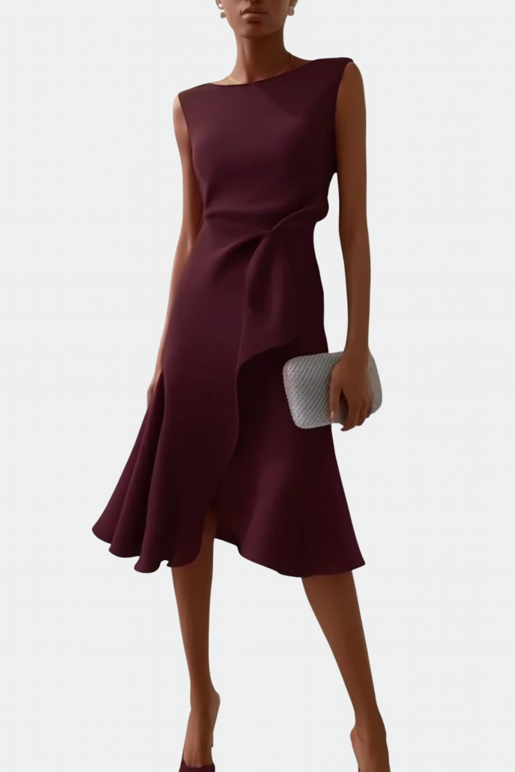 Sheila | Women Draped Asymmetric Midi Dress
