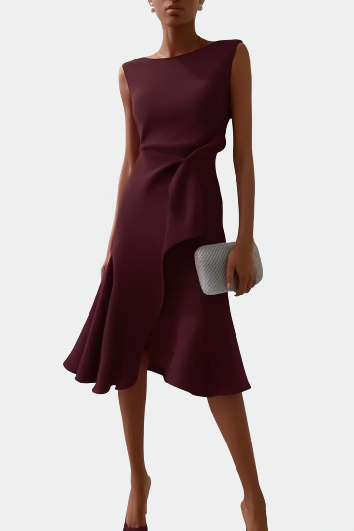 Sheila | Women Draped Asymmetric Midi Dress