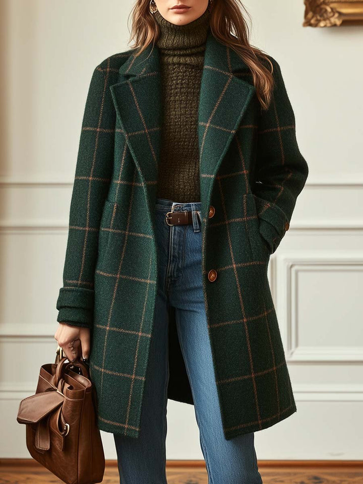 Jennifer | Women’s Wool Check Coat Jacket
