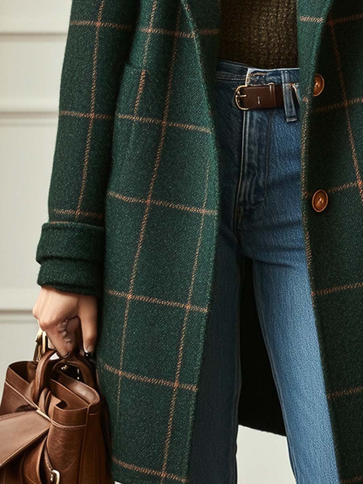 Jennifer | Women’s Wool Check Coat Jacket