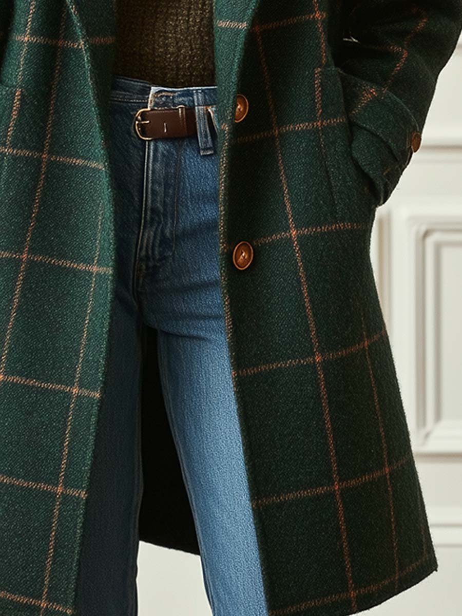 Jennifer | Women’s Wool Check Coat Jacket
