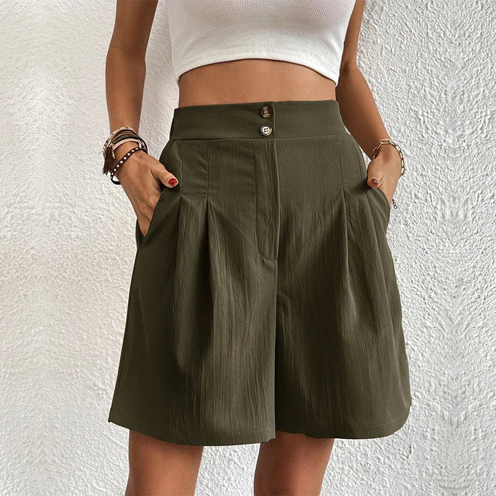 Blair | Women High Waist Pleated Wide Shorts