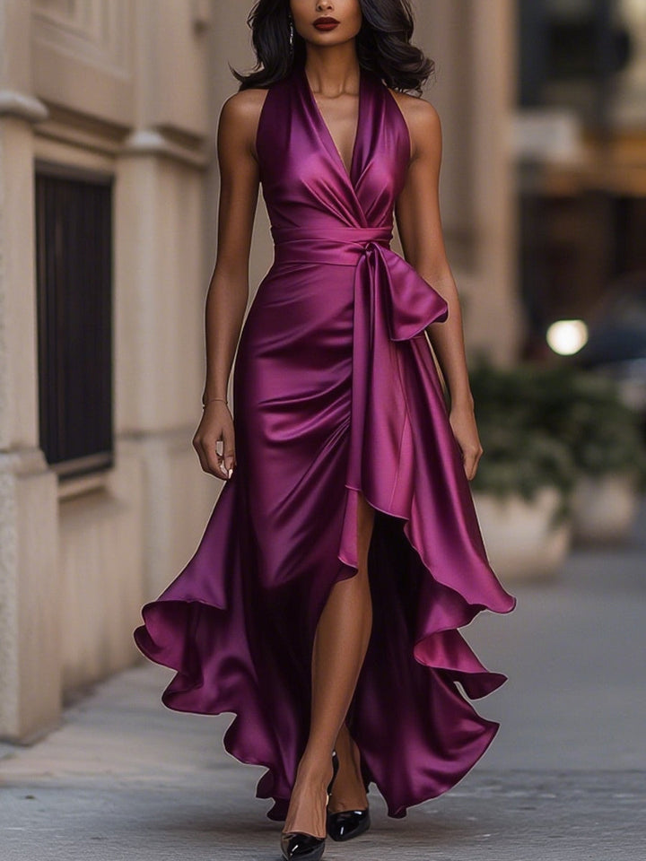 Sienna | Women's V-Neck Sleeveless Wrap Midi Dress