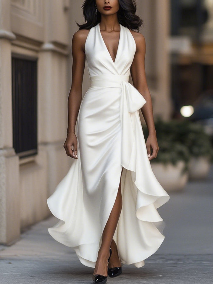 Sienna | Women's V-Neck Sleeveless Wrap Midi Dress