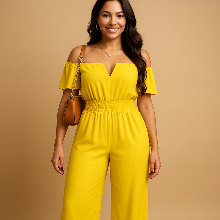 Valerie | Women's Off-Shoulder Pleated Jumpsuit