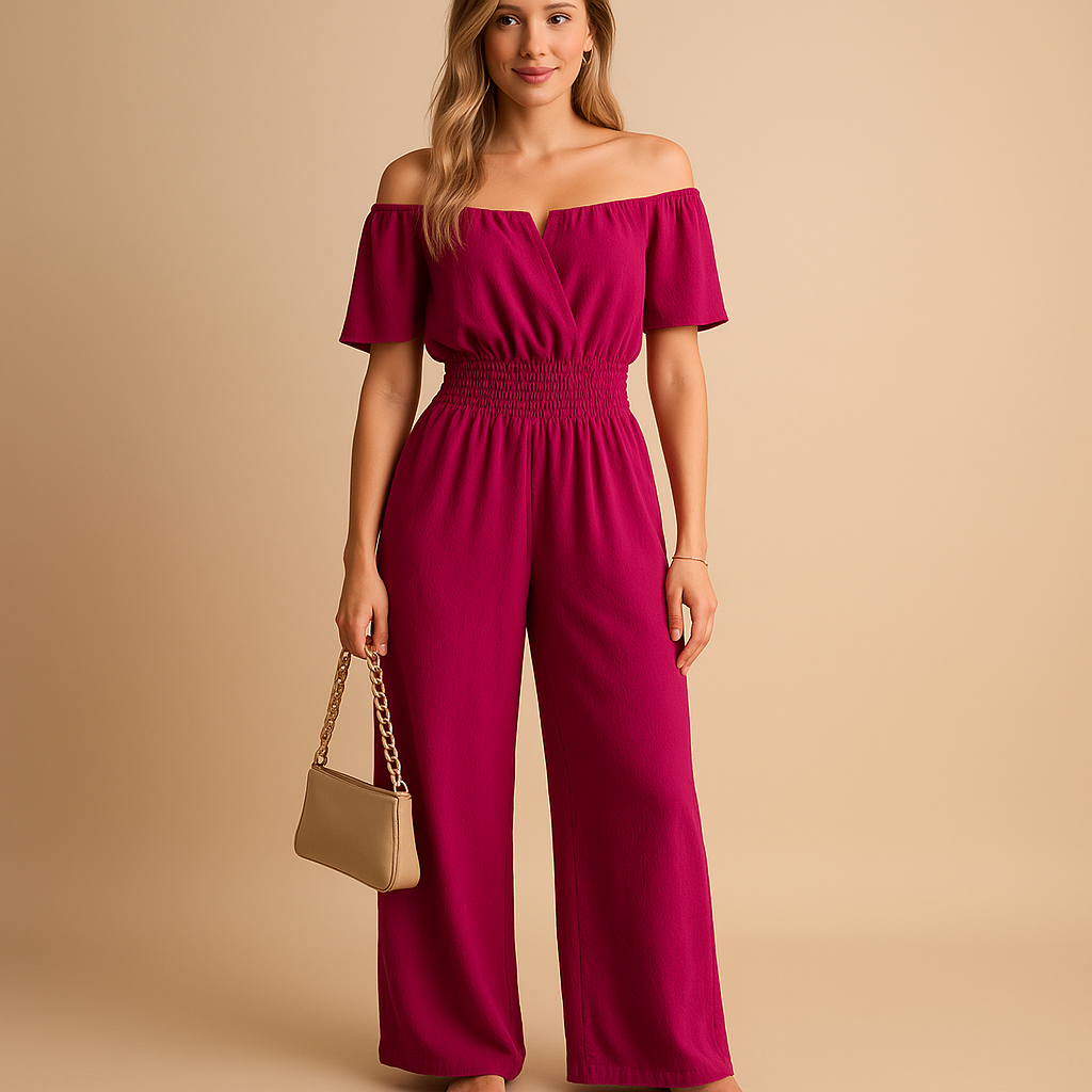 Valerie | Women's Off-Shoulder Pleated Jumpsuit