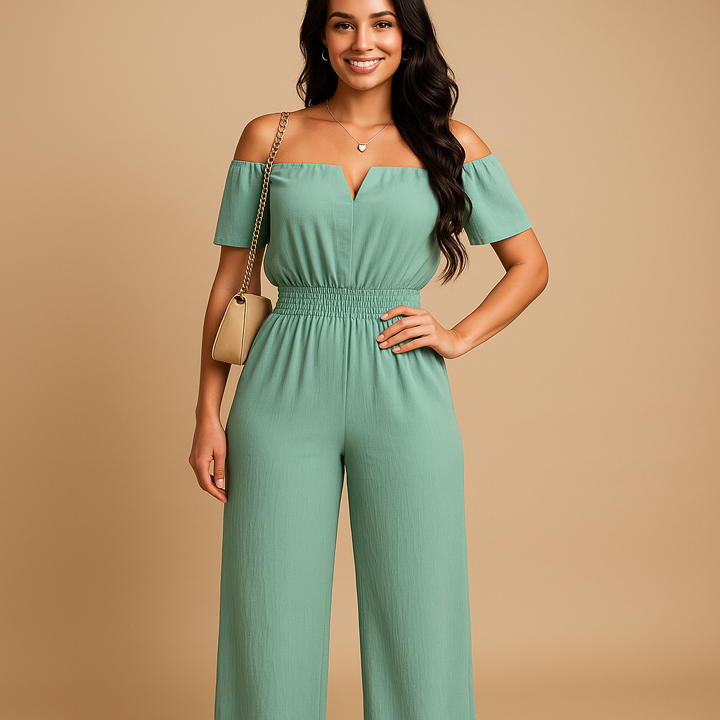 Valerie | Women's Off-Shoulder Pleated Jumpsuit