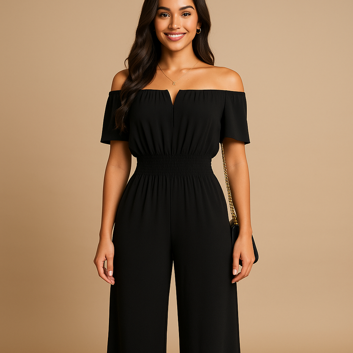 Valerie | Women's Off-Shoulder Pleated Jumpsuit