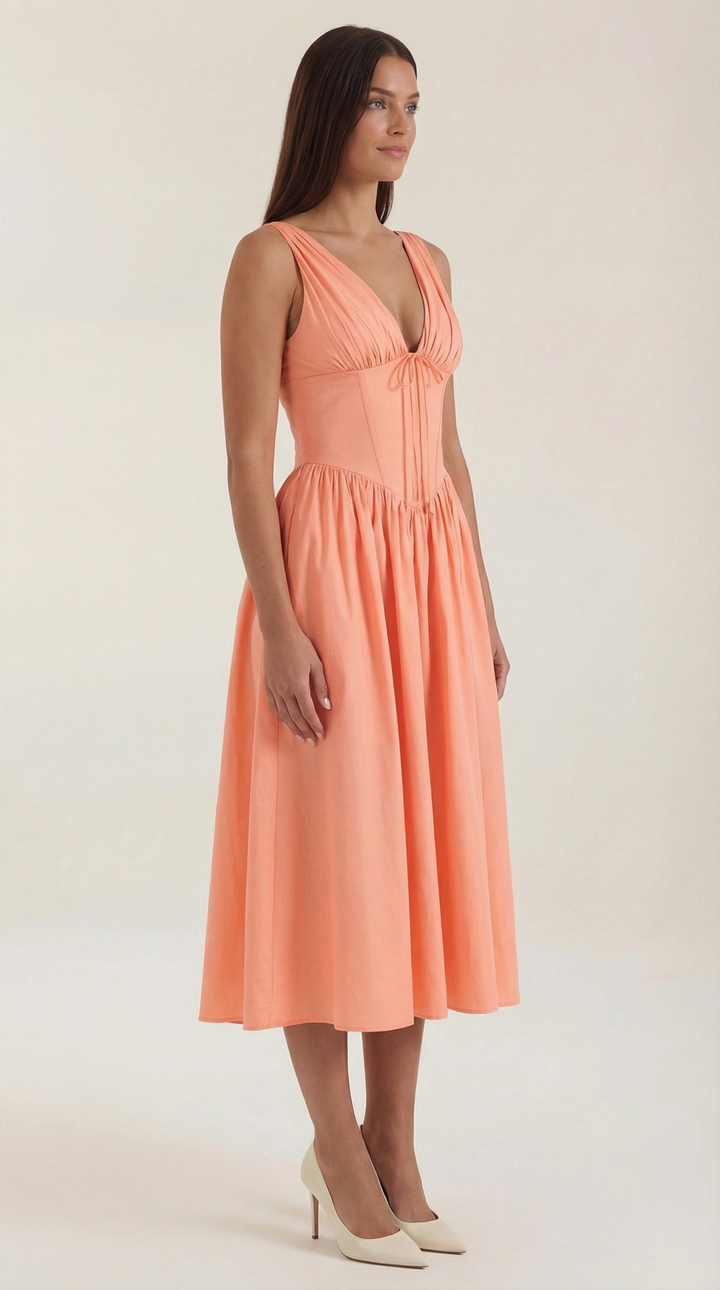 Cassiopeia | Women Plunge Midi Dress