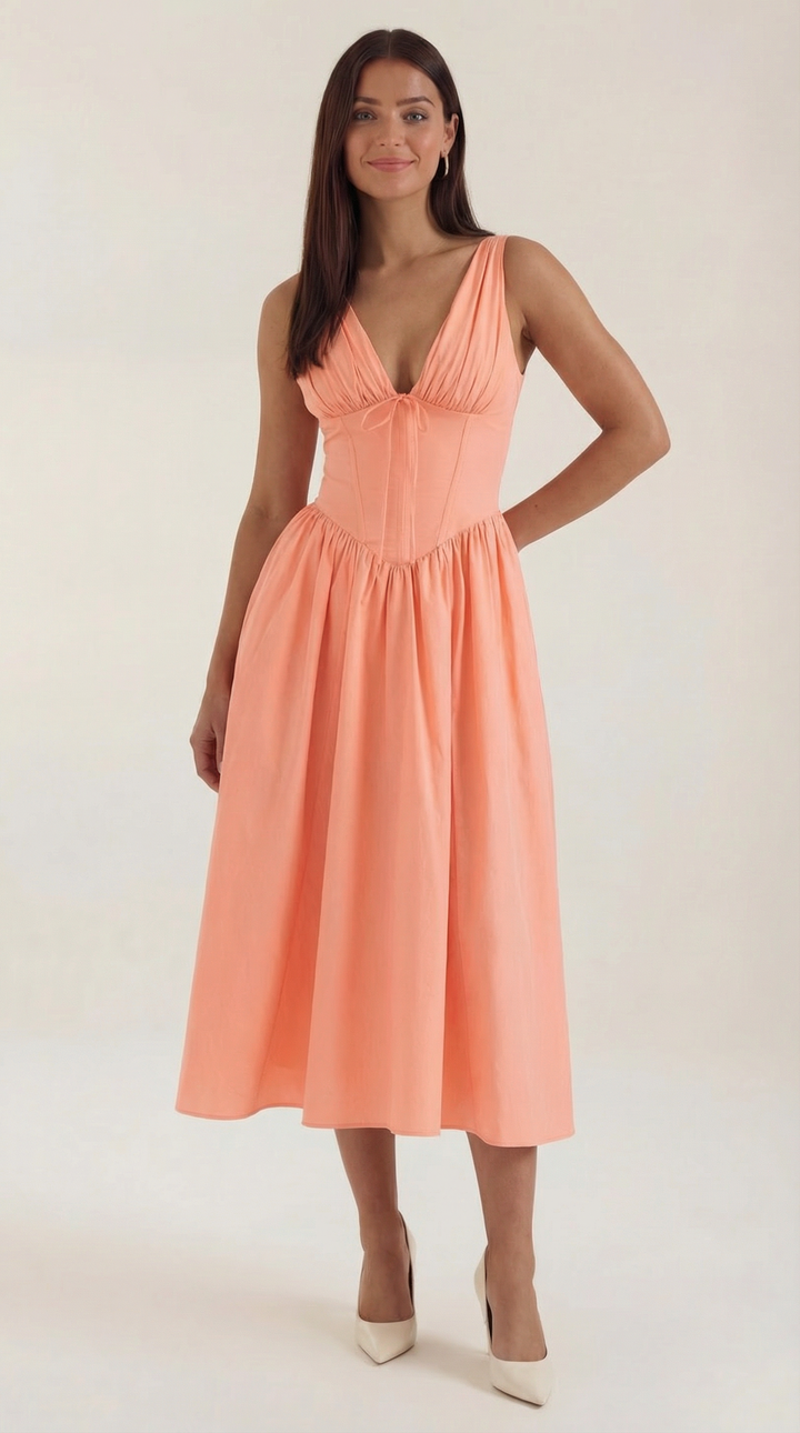 Cassiopeia | Women Plunge Midi Dress